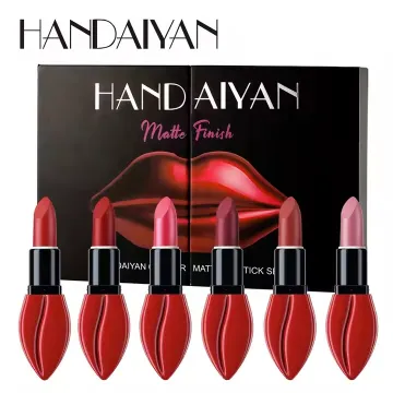 6 Pcs HANDAIYAN Matte Finish Velvet Lipstick Set